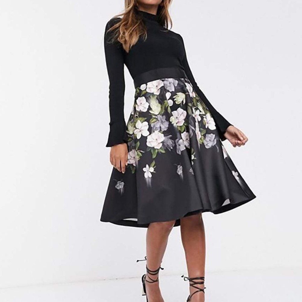 Ted Baker Nerida Opal Full Skirt Fit & Flare Midi Dress (US size 6)